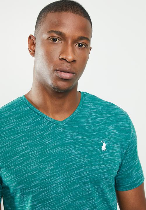 POLO - Classic V-neck space dye tee - green