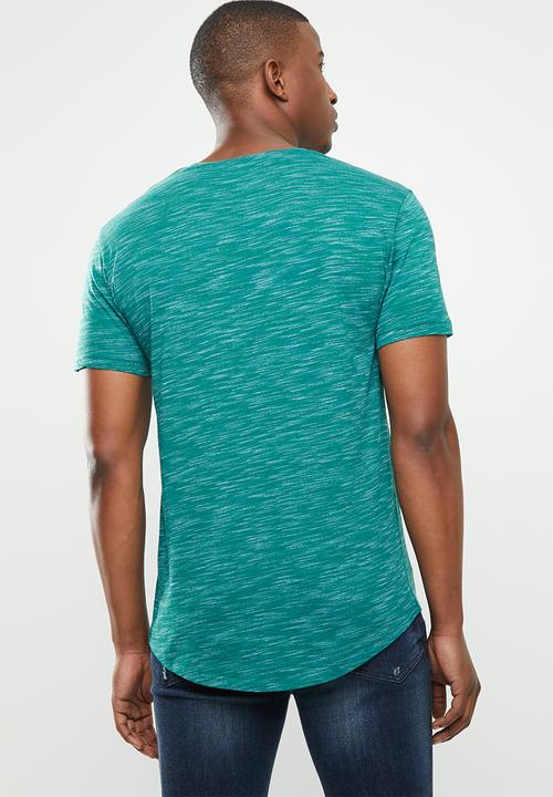 POLO - Classic V-neck space dye tee - green