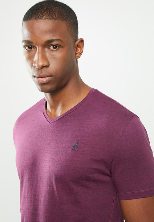 POLO - Classic V-neck space dye tee - purple