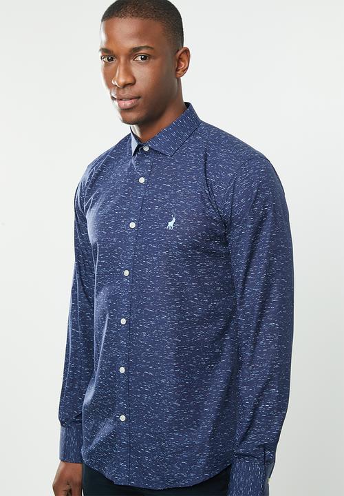 POLO - Signature long sleeve custom fit shirt - navy