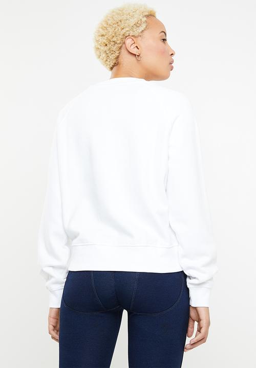 ONLY - Lotta long sleeve round neck sweat - white