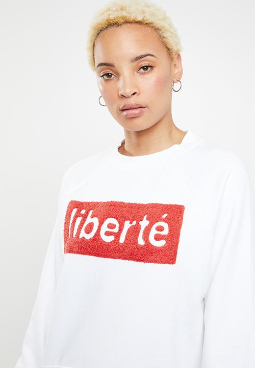 ONLY - Lotta long sleeve round neck sweat - white