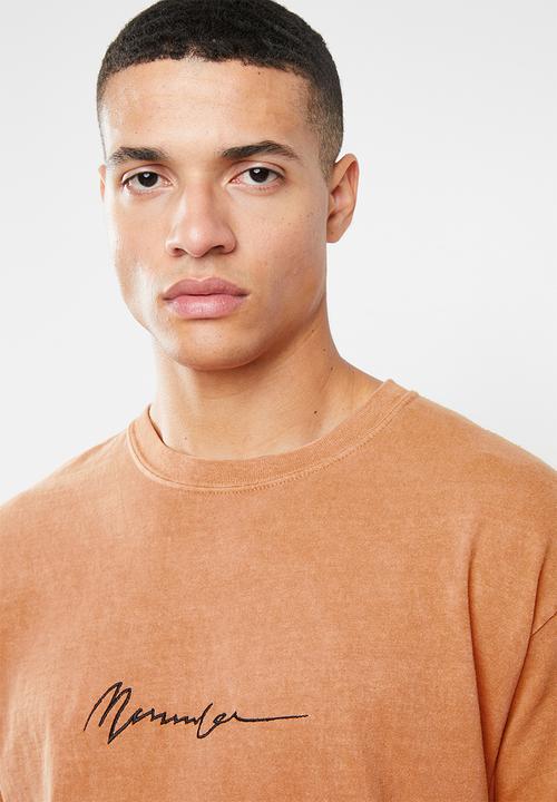 Mennace - Embroidered signature tee - orange