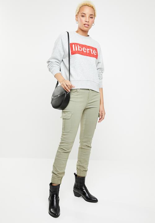 ONLY - Lotta long sleeve round neck sweat - grey