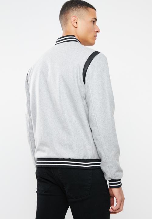 Mennace - Varsity bomber jacket - grey