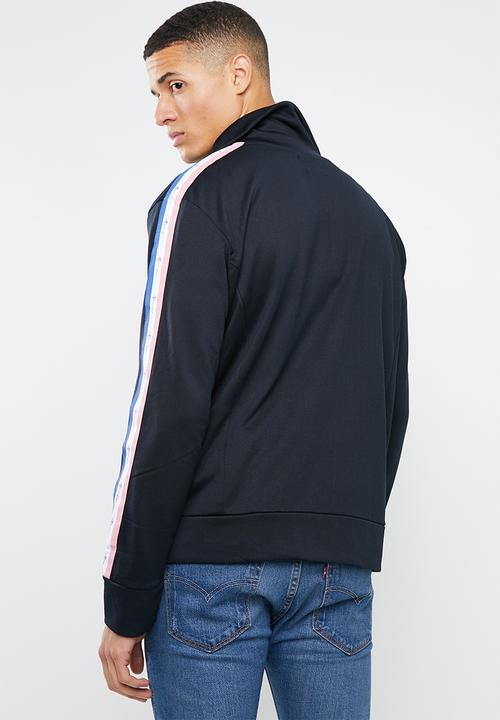 Mennace - Tricolour tape tricot knit tracksuit top - navy