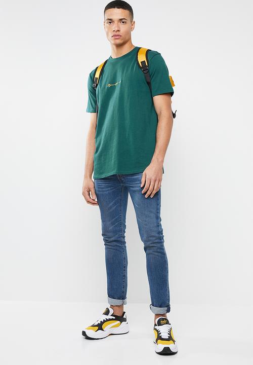 Mennace - Regular relaxed washed tee - green