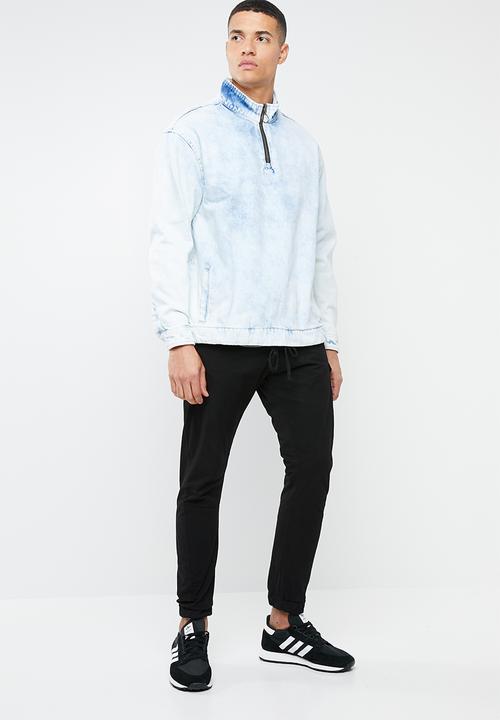 Mennace - Bleached overhead denim jacket - blue