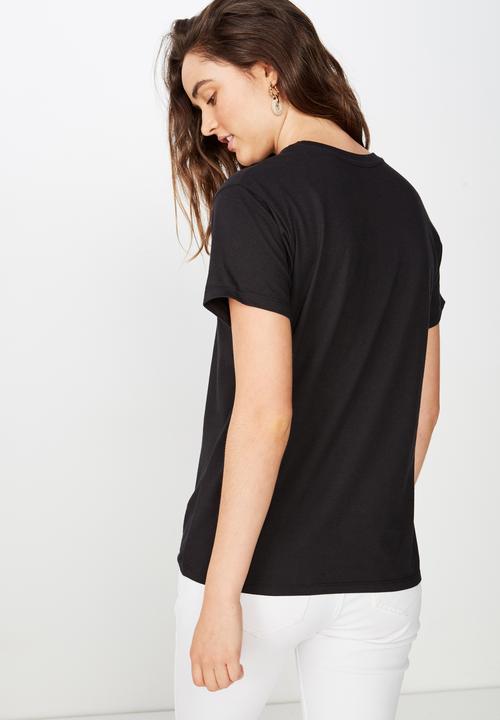 Cotton On - Classic slogan change the world tee  - black