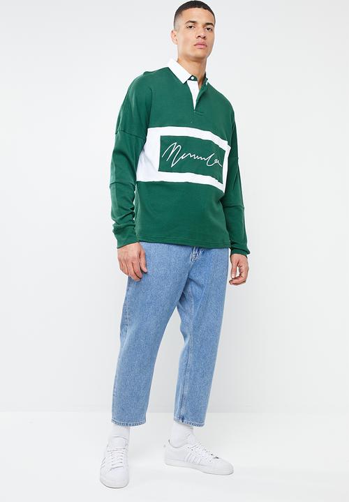 Mennace - Signature long sleeve rugby top - green