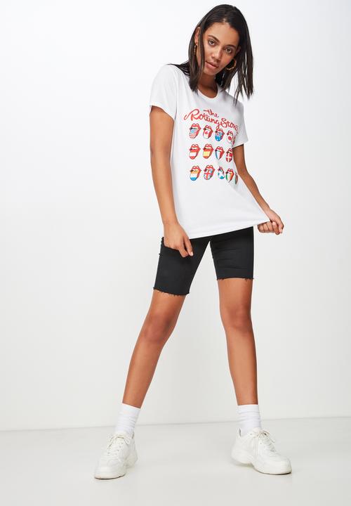 Cotton On - Classic slogan Rolling Stones tee - white