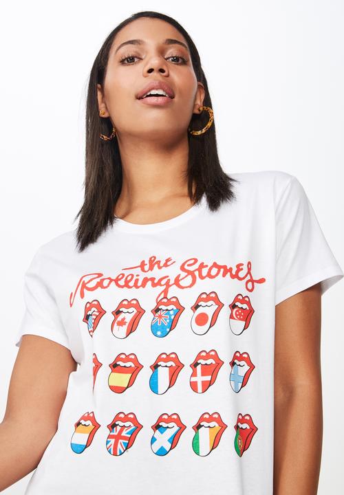 Cotton On - Classic slogan Rolling Stones tee - white