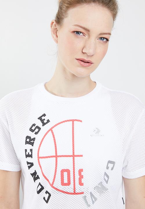 Converse - Converse basketball wordmark mid relaxed tee - white