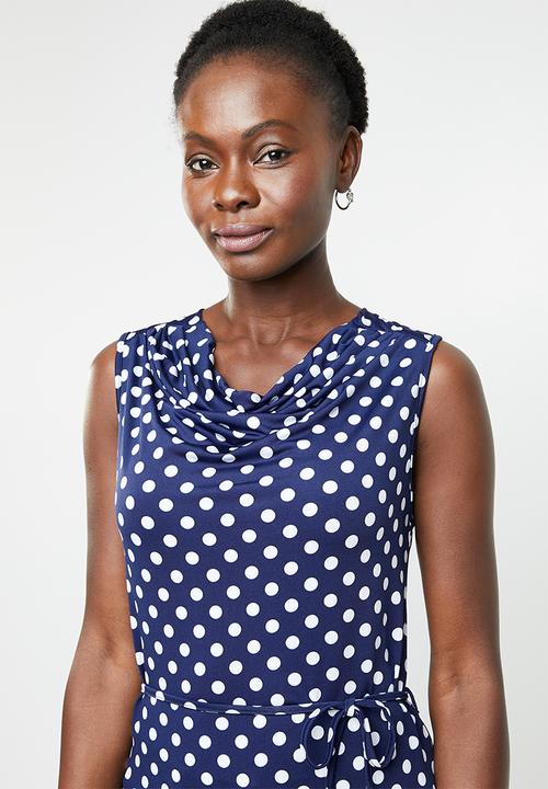 edit - Top with cowl neckline - navy