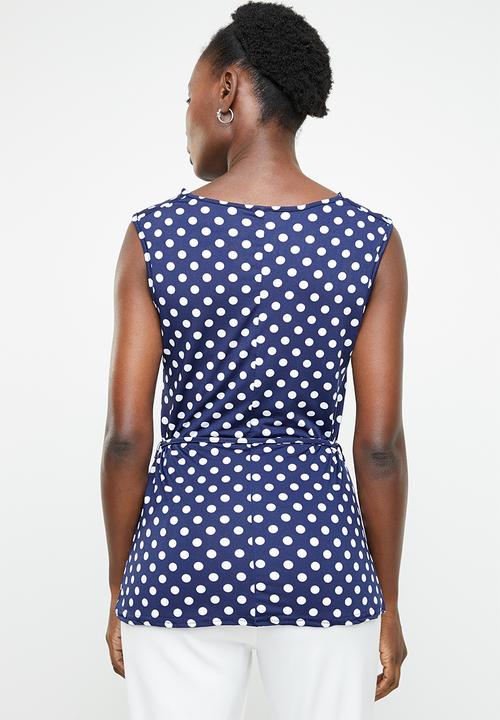 edit - Top with cowl neckline - navy