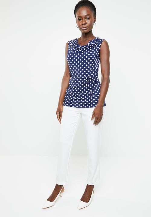 edit - Top with cowl neckline - navy
