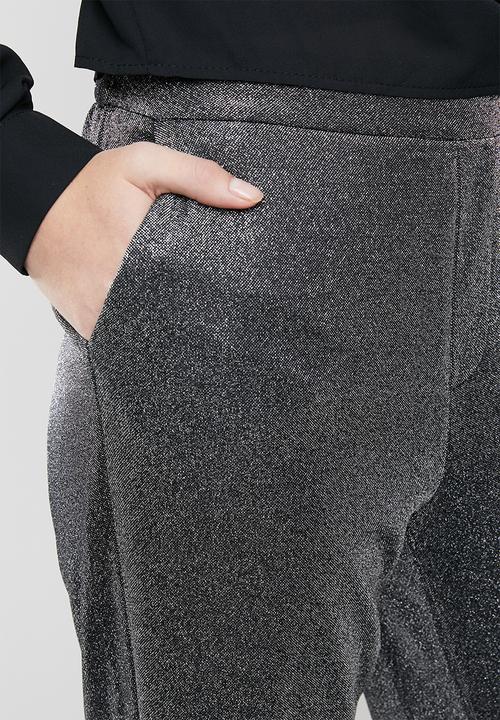 ONLY - Hustler tinsel pants - silver