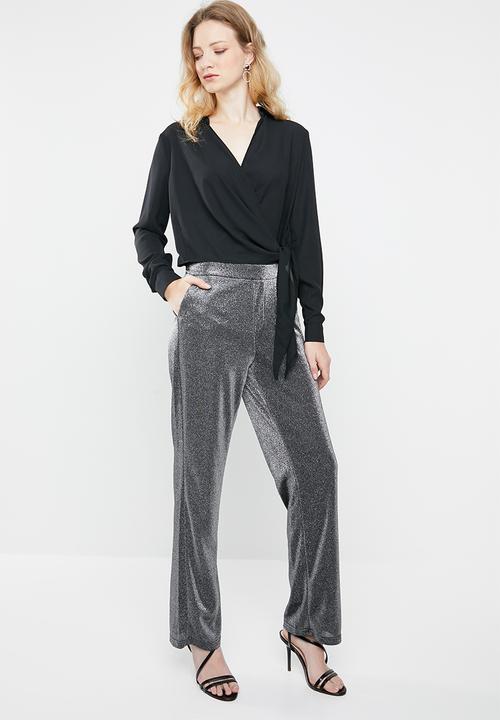 ONLY - Hustler tinsel pants - silver