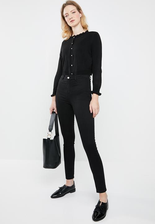ONLY - Mary long sleeve short cardigan - black