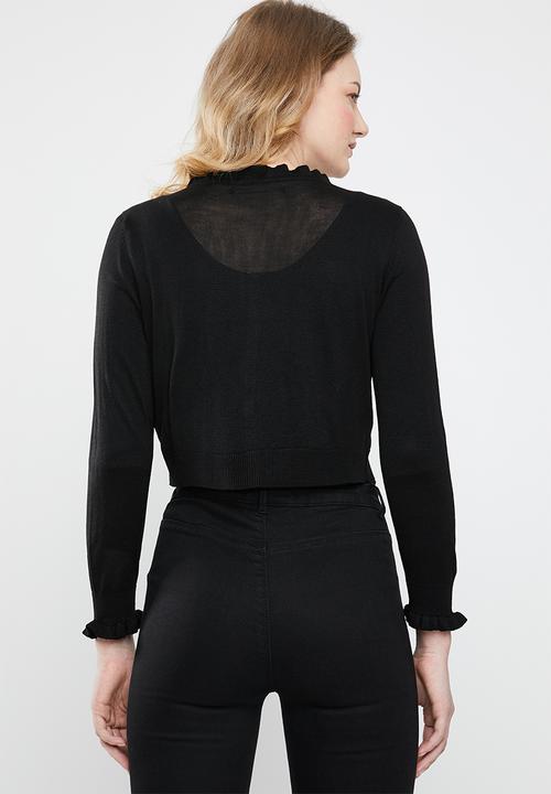 ONLY - Mary long sleeve short cardigan - black