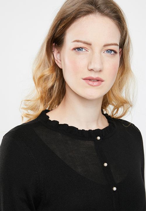 ONLY - Mary long sleeve short cardigan - black