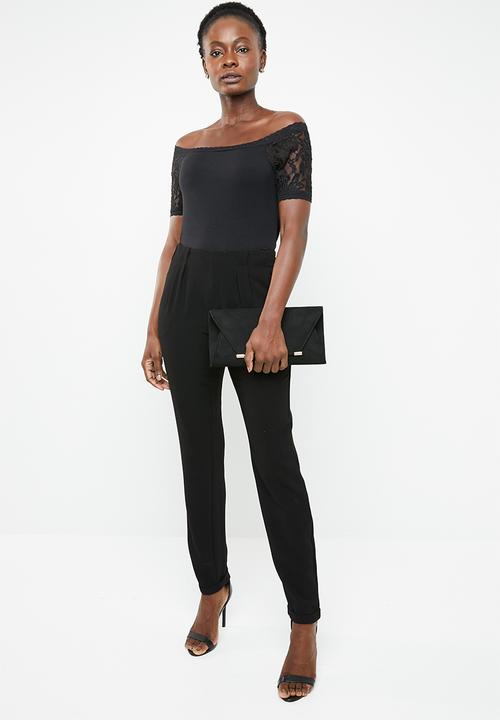 edit - Lace detail T-shirt - black