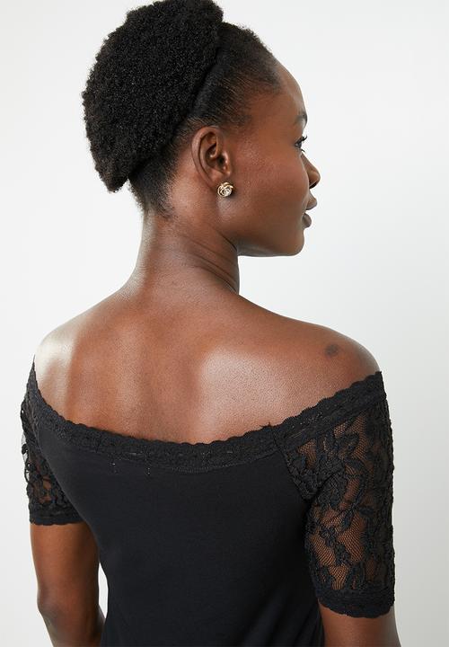 edit - Lace detail T-shirt - black