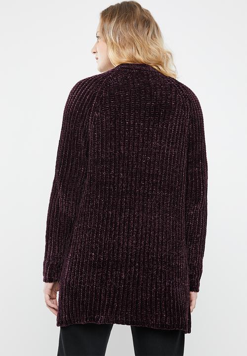 Tokyo Laundry - Adley chenille cardigan - burgundy