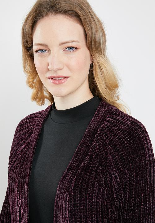 Tokyo Laundry - Adley chenille cardigan - burgundy