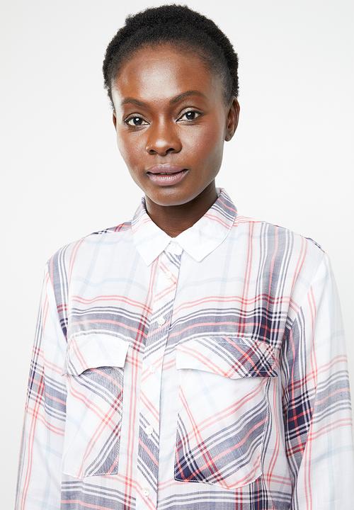edit - Long sleeve button down shirt - red