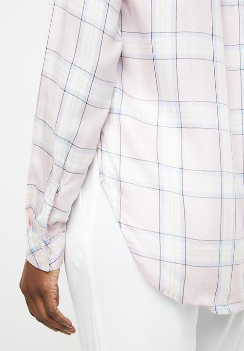 edit - Long sleeve button down shirt - multi