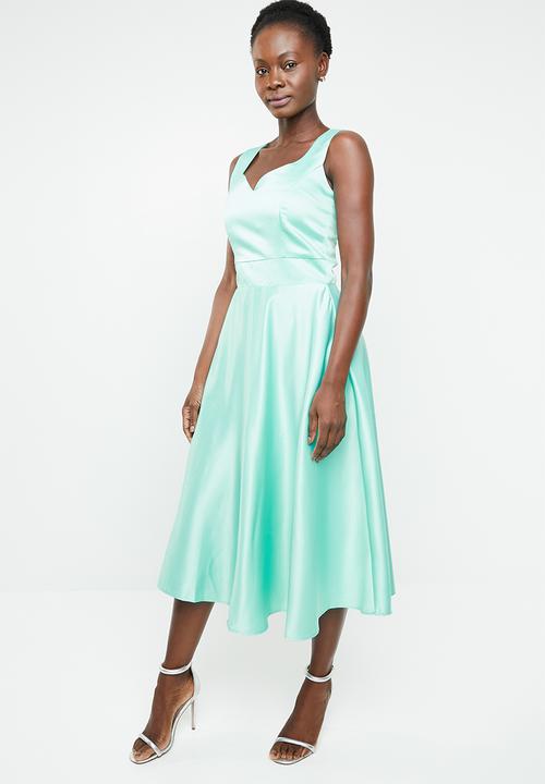 edit - Sleeveless fit and flare dress - green