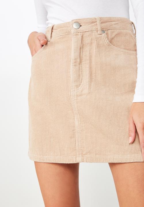 Cotton On - Woven havana cord mini skirt  - brown