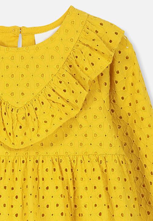 Cotton On - Grace long sleeve dress - yellow