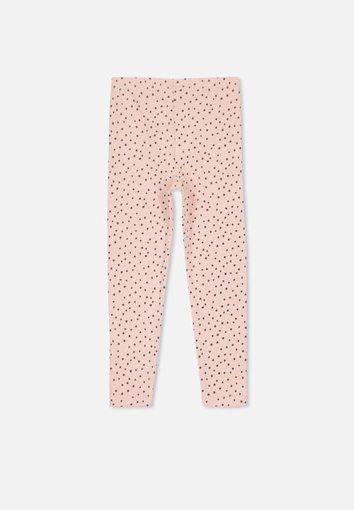 Cotton On - Huggie irregular spot tights - pink & grey 