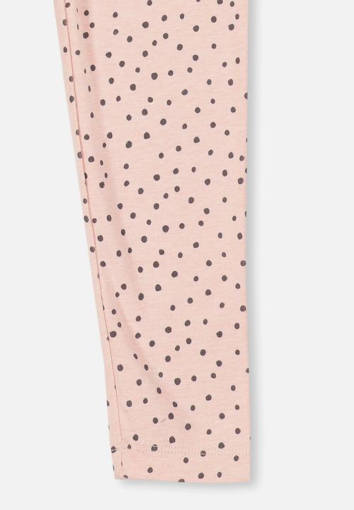 Cotton On - Huggie irregular spot tights - pink & grey 