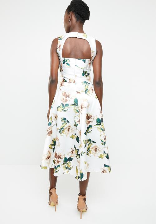 edit - Sleeveless fit and flare dress - multi