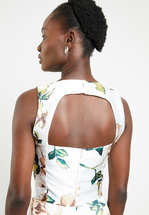 edit - Sleeveless fit and flare dress - multi
