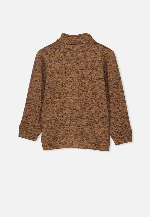 Cotton On - Spencer 1/2 zip crew - brown