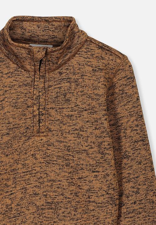 Cotton On - Spencer 1/2 zip crew - brown