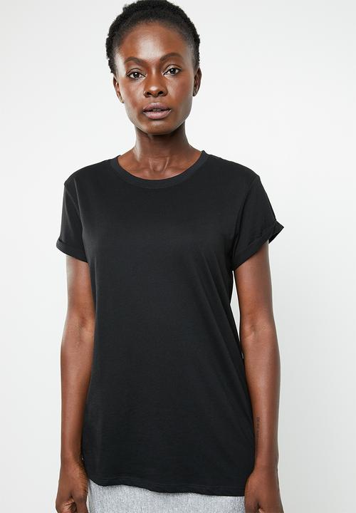 edit - Basic crew neck T-shirt - black