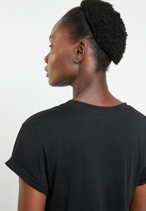 edit - Basic crew neck T-shirt - black