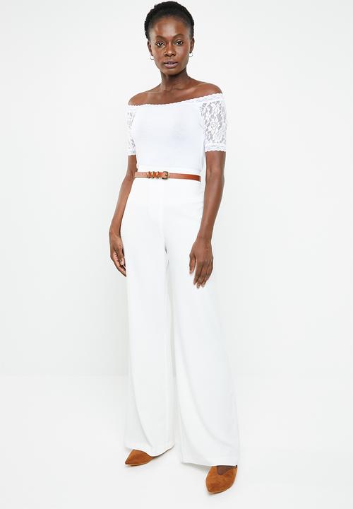 edit - Lace detail T-shirt - white