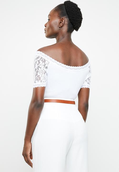 edit - Lace detail T-shirt - white