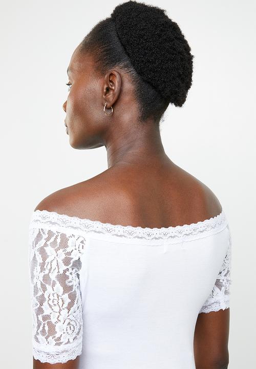 edit - Lace detail T-shirt - white