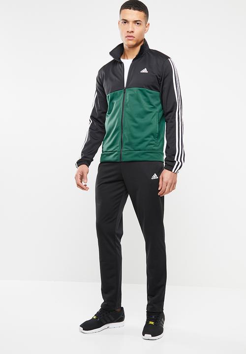 black and green adidas tracksuit
