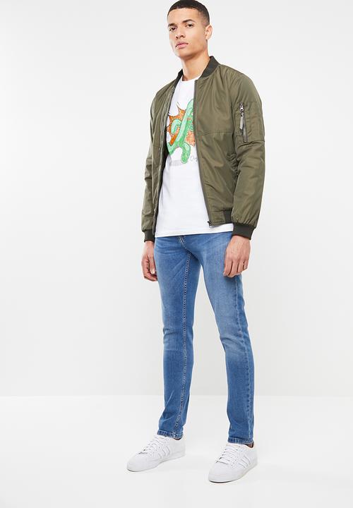Jack & Jones - Running cactus short sleeve tee - white