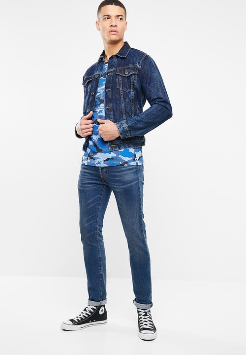 Brave Soul - Abraham camo tee - blue