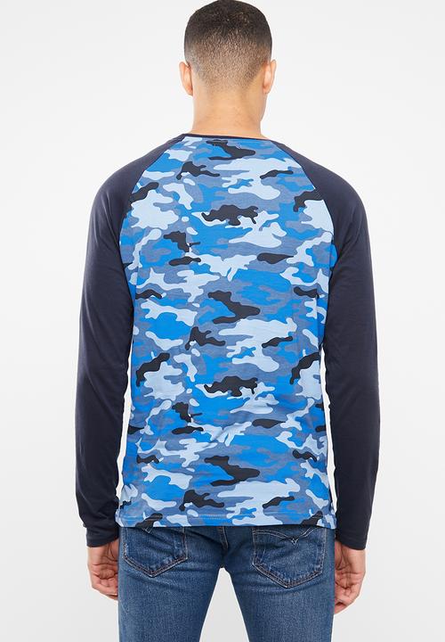 Brave Soul - Abraham camo tee - blue