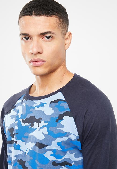 Brave Soul - Abraham camo tee - blue